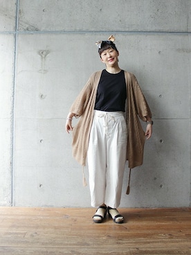 「ロングカーディガン」｜note et silence.さん（レディース・160cm）の春コーディネート
