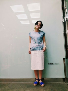 「片耳ピアス」｜note et silence.さん（レディース・160cm）の春コーディネート