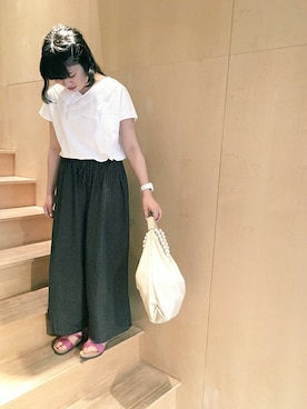 「Ebonyivory（エボニーアイボリー）のアイテム」を使った、note et silence.さん（レディース・161cm）の夏コーディネート