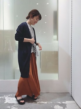 「ロングカーディガン」｜note et silence.さん（レディース・159cm）の夏コーディネート