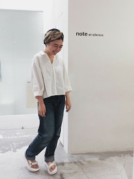 「Ebonyivory（エボニーアイボリー）のアイテム」を使った、note et silence.さん（レディース・155cm）の夏コーディネート