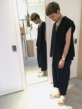 「Vネック」｜note et silence.さん（レディース・164cm）の夏コーディネート