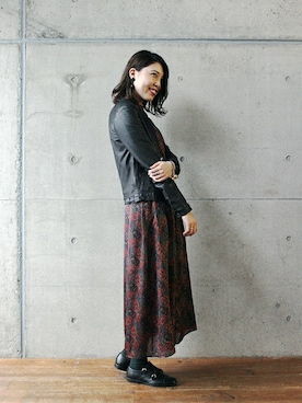 「nitca（ニトカ）のアイテム（ブルゾン）」を使った、note et silence.さん（レディース・165cm）の秋コーディネート