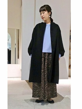 「アンゴラ」｜「アイテム（その他アウター）」を使った、note et silence.さん（レディース・160cm）の秋コーディネート