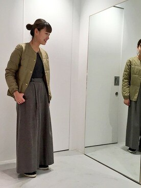 「So 1:1（ソウワンバイワン）のアイテム（ジャケット/アウター）」を使った、note et silence.さん（レディース・158cm）の秋コーディネート