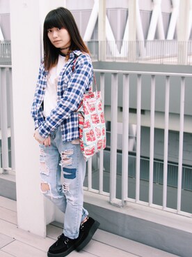 「cotton on」｜「アイテム（バッグ）」を使った、UNIBUさん（レディース・155cm）の冬コーディネート