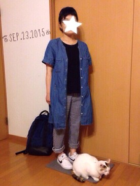 「GAP（ギャップ）のアイテム（バックパック/リュック）」を使った、MAKIRIKIさん（レディース・151cm）の秋コーディネート