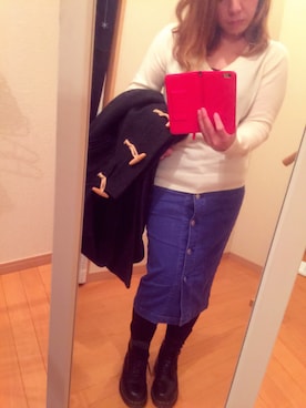 「POU DOU DOU（プードゥドゥ）のアイテム（ダッフルコート）」を使った、もに(･(ｪ)･`｡)♡さん（レディース・156cm）の冬コーディネート