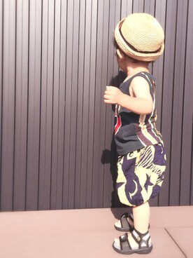 「F.O.KIDS（エフオーキッズ）のアイテム（タンクトップ）」を使った、Retton❇︎さん（キッズ・70cm）の夏コーディネート