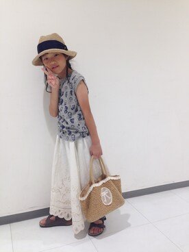 「おじさん」｜あやねこさん（キッズ・123cm）の夏コーディネート