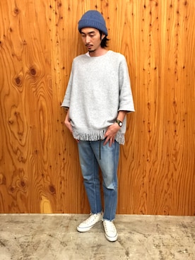 「ヤングアンドオルセン」｜「アイテム（スウェット）」を使った、KONNO/BEAMSさん（メンズ・172cm）の秋コーディネート