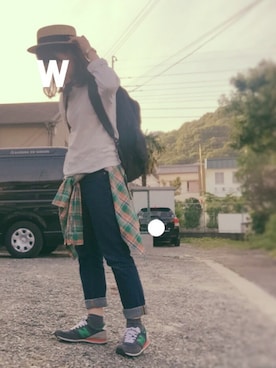 「SALON adam et rope'（サロン アダム エ ロペ）のアイテム（ハット）」を使った、W.Allegoryさん（レディース・155cm）の春コーディネート