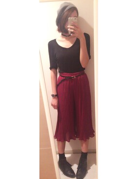 「Heather（ヘザー）のアイテム（ブーツ）」を使った、Sさん（レディース・162cm）の秋コーディネート