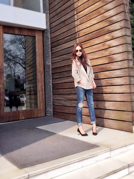 「FOREVER 21」｜「アイテム（トレンチコート）」を使った、嘉嘉さん（キッズ・100cm）の冬コーディネート
