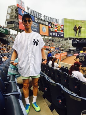 「アイテム（イエロー系）」を使った、kensodasportsさん（メンズ・181cm）の夏コーディネート