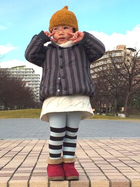 「maarook（マルーク）のアイテム（ジャケット/アウター）」を使った、smile_mmさん（キッズ・100cm）の冬コーディネート