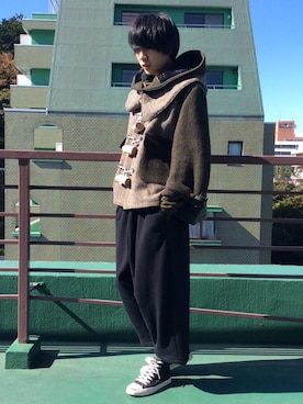 「ジャックパーセル」｜「アイテム（ダッフルコート）」を使った、zumikuroさん（メンズ・176cm）の秋コーディネート