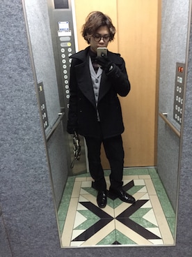 「MOTEL（モーテル）のアイテム」を使った、橋本 昇平さん（メンズ・165cm）の冬コーディネート