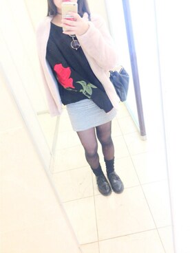 「H&M（エイチ・アンド・エム）のアイテム（ブルゾン）」を使った、りた。さん（レディース・160cm）の冬コーディネート