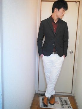 「JOURNAL STANDARD relume（ジャーナルスタンダード　レリューム）のアイテム（その他シューズ）」を使った、あまっちさん（メンズ・173cm）の春コーディネート
