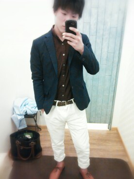 「JOURNAL STANDARD relume（ジャーナルスタンダード　レリューム）のアイテム（その他シューズ）」を使った、あまっちさん（メンズ・173cm）の春コーディネート