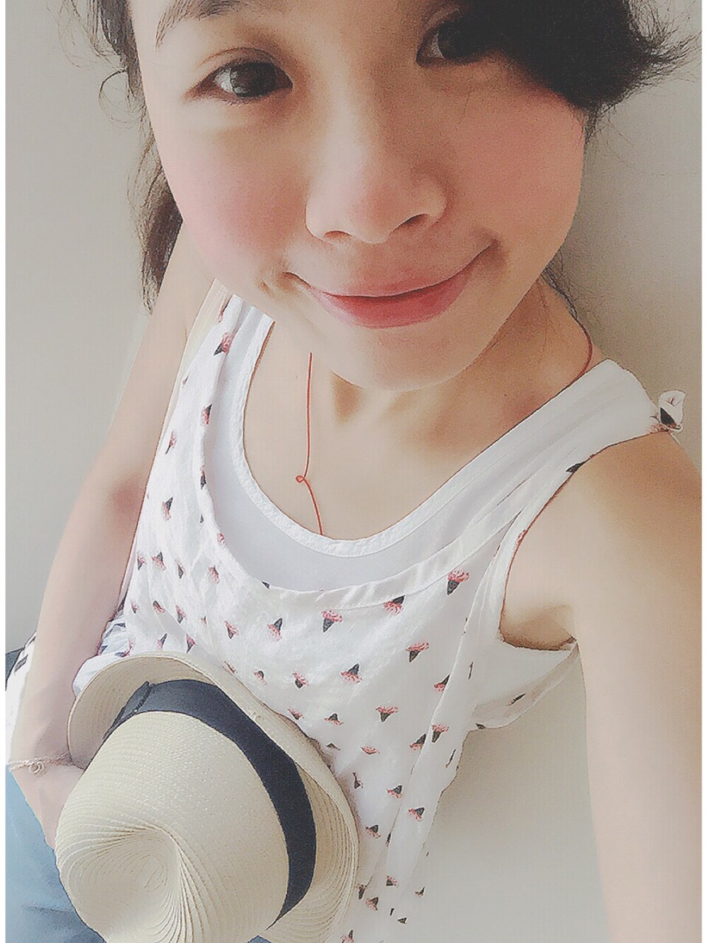 「Joyceshopのアイテム（トップス、ホワイト系）」を使った、ミミ©さん（レディース・148cm）の夏コーディネートの1枚目の写真