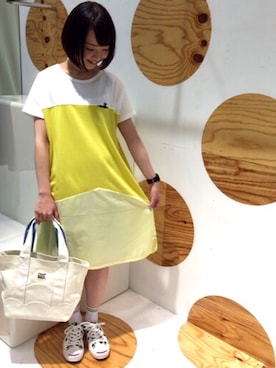 「ストライプ」｜「アイテム（アナログ腕時計）」を使った、MATSUKOさん（レディース・152cm）の夏コーディネート