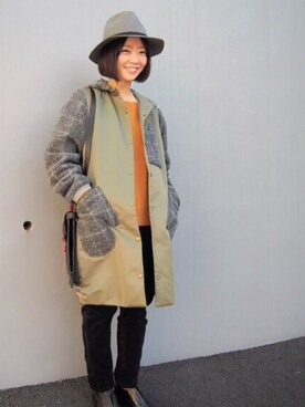 「FRAPBOIS（フラボア）のアイテム（その他アウター）」を使った、MATSUKOさん（レディース・152cm）の秋コーディネート