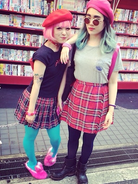 「AHCAHCUM.muchacha（アチャチュムムチャチャ）のアイテム（シューズ）」を使った、しおちゃんさん（レディース・155cm）の夏コーディネート