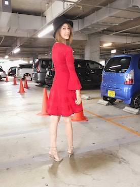 「NINE（ナイン）のアイテム（ワンピース、レッド系）」を使った、kumata さん（レディース・166cm）の秋コーディネート