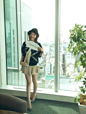 「ME COUTURE（ミークチュール）のアイテム（ニット/セーター、ブラック系）」を使った、kumata さん（レディース・166cm）の秋コーディネート