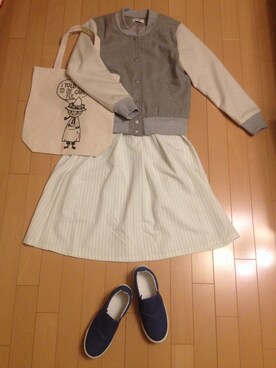 「archives（アルシーヴ）のアイテム（スタジャン）」を使った、kanaさん（レディース・157cm）の春コーディネート