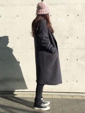 「チャックテイラー」｜「アイテム（チェスターコート）」を使った、miyuさん（レディース・162cm）の秋コーディネート
