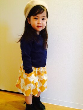 「LAGOM（LAGOM）のアイテム（ハンチング/ベレー帽）」を使った、yui_mさん（キッズ・100cm）の秋コーディネート