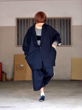 「my beautiful landlet（マイビューティフルランドレット）のアイテム（テーラードジャケット）」を使った、yuzuha さん（レディース・158cm）の春コーディネート