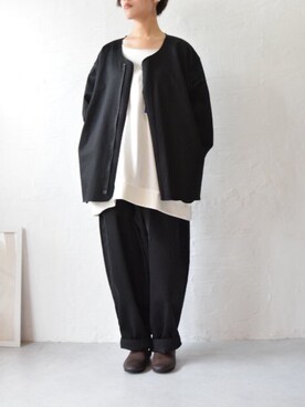 「my beautiful landlet（マイビューティフルランドレット）のアイテム（その他アウター）」を使った、yuzuha さん（レディース・158cm）の冬コーディネート