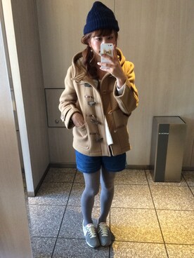 「Another Edition（アナザーエディション）のアイテム（ダッフルコート）」を使った、akane♡さん（レディース・154cm）の冬コーディネート