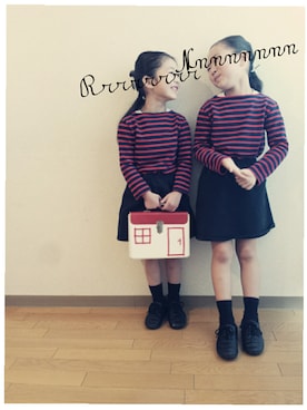 「お揃いコーデ」｜「アイテム（バレエシューズ）」を使った、yooooou★さん（キッズ・110cm）の冬コーディネート