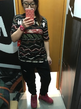 「アイテム（アナログ腕時計、ピンク系）」を使った、X girlさん（レディース・160cm）の冬コーディネート