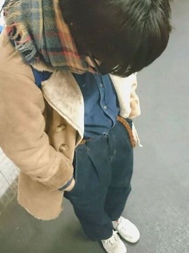 「アイテム（ムートンコート）」を使った、ぺぇさん（レディース・156cm・20代）の冬コーディネート
