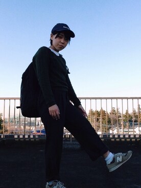 「襟付きトップス」｜「アイテム（キャップ）」を使った、☁︎ hisan .さん（レディース・152cm）の冬コーディネート