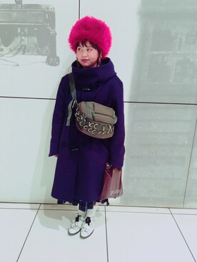 「hatra（ハトラ）のアイテム（ジャケット/アウター）」を使った、マナミンさん（レディース・148cm）の冬コーディネート