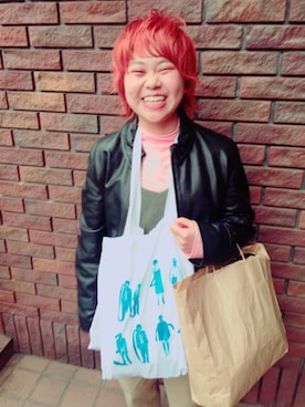 「イメチェン」｜「アイテム（ライダースジャケット）」を使った、マナミンさん（レディース・148cm）の春コーディネート