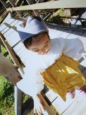 「Cienta（シエンタ）のアイテム（バレエシューズ）」を使った、L▲ｃ◎さん（キッズ・80cm）の冬コーディネート