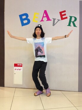 「横尾忠則」｜おかださん（メンズ・175cm）の夏コーディネート