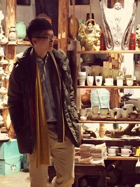 「G2000 （ジートゥサウザンド）のアイテム（ジャケット/アウター）」を使った、黄某人Goさん（メンズ・184cm）の春コーディネート