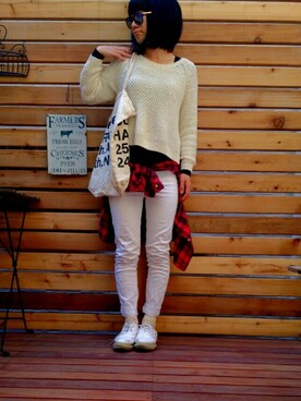 「H&Hのアイテム」を使った、nayuuさん（レディース・160cm）の春コーディネート