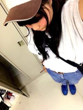「NIKE（ナイキ）のアイテム（スウェット、グレー系）」を使った、aTsumiさん（レディース・161cm）の夏コーディネート