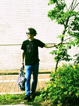 「BLACK&BLUE（ブラックアンドブルー）のアイテム（バッグ）」を使った、浅野 喜幸さん（メンズ・168cm）の夏コーディネート