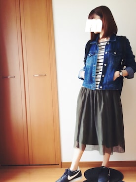 「GRL（グレイル）のアイテム（デニムジャケット）」を使った、TOMOさん（レディース・153cm）の秋コーディネート